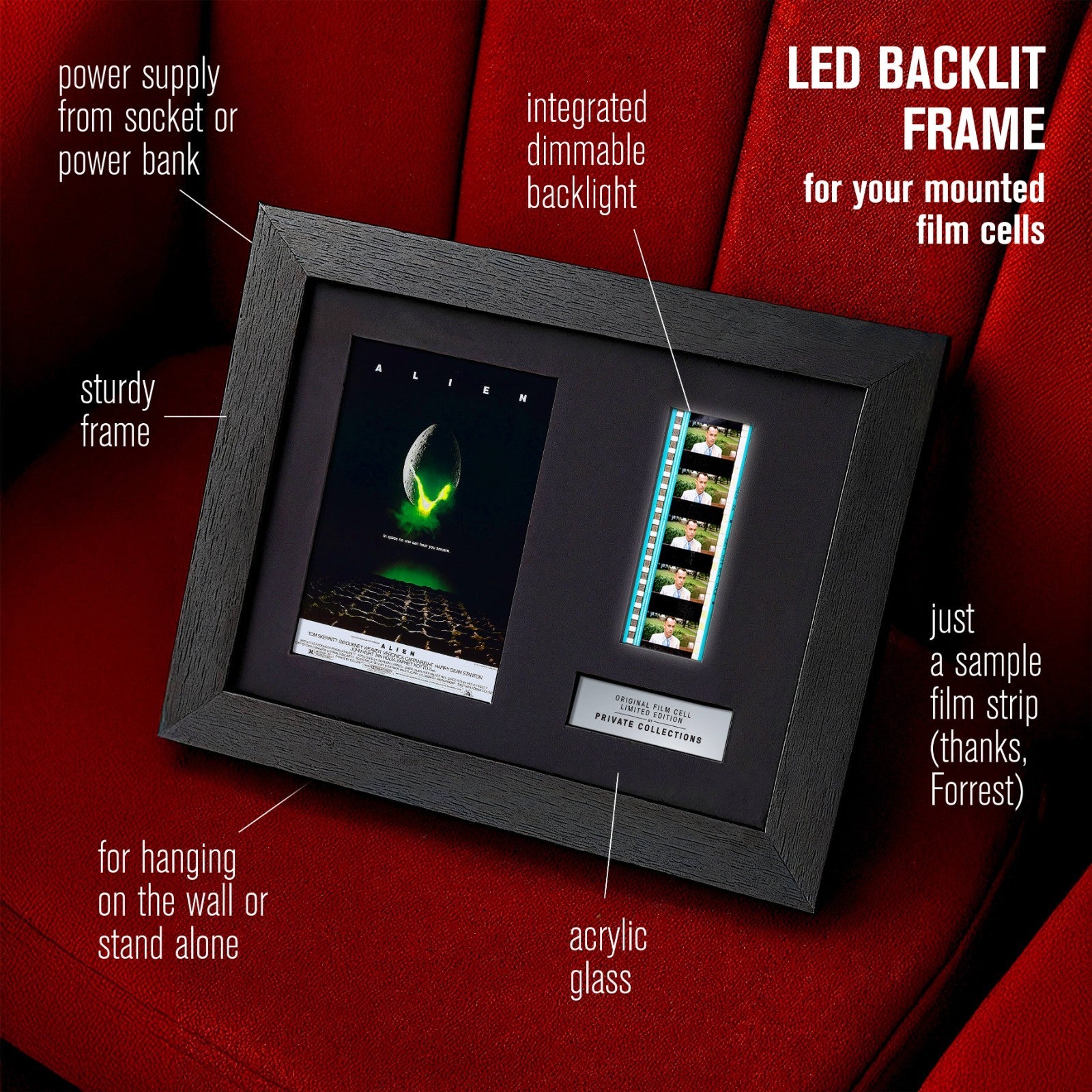 ALIEN (1979) Certified 35mm Film Cells in an LED Backlit Frame