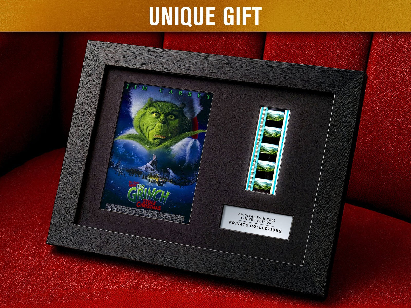 GRINCH (2000) Certified 35mm Film Cells in an LED Backlit Frame