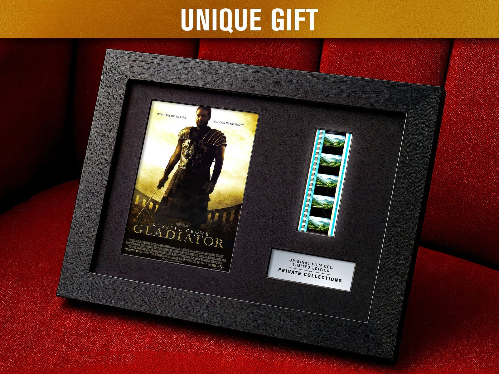 GLADIATOR (2000) Certified 35mm Film Cells in an LED Backlit Frame