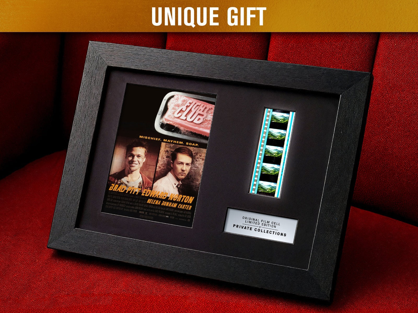 FIGHT CLUB (1999) Certified 35mm Film Cells in an LED Backlit Frame