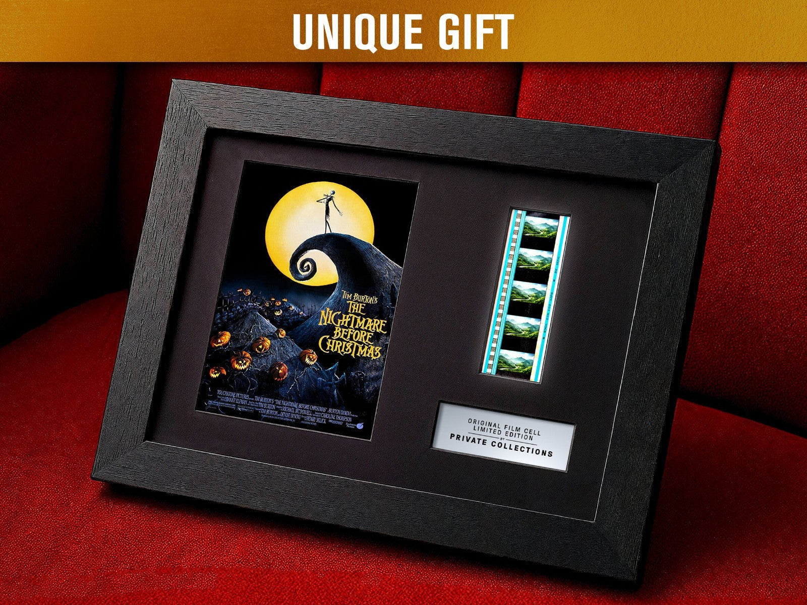 The NIGHTMARE Before CHRISTMAS (1993) Certified 35mm Film Cells in an LED Backlit Frame