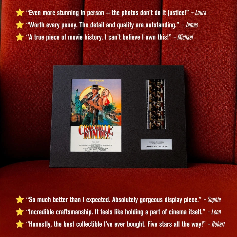 CROCODILE DUNDEE (1986) Certified 35mm Film Cells in an LED Backlit Frame