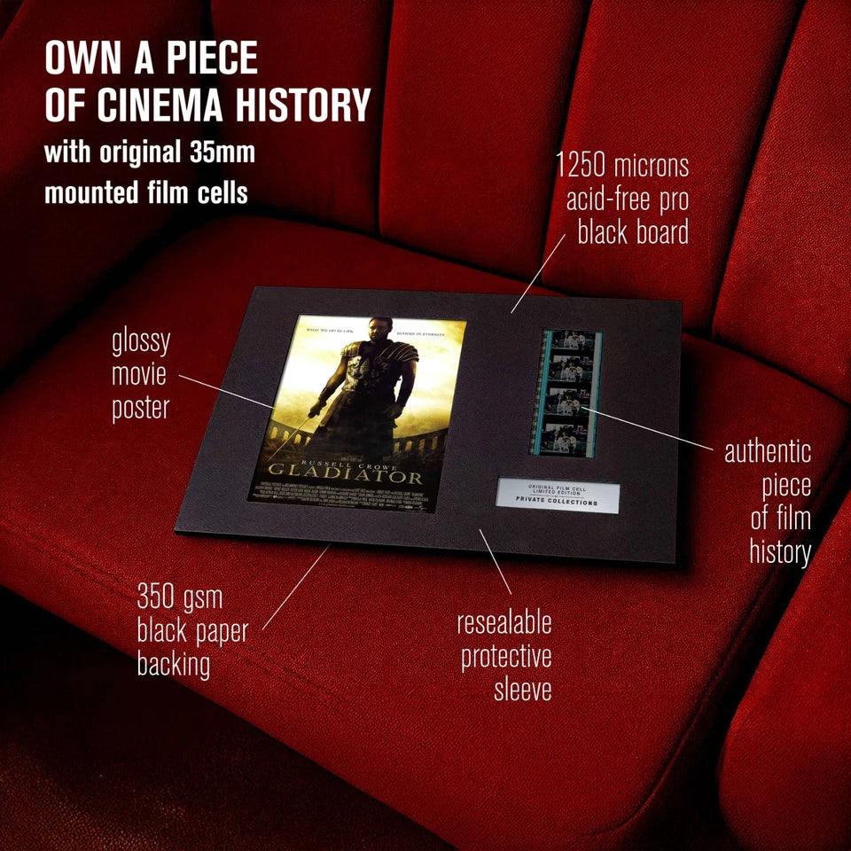 GLADIATOR (2000) Certified 35mm Film Cells in an LED Backlit Frame