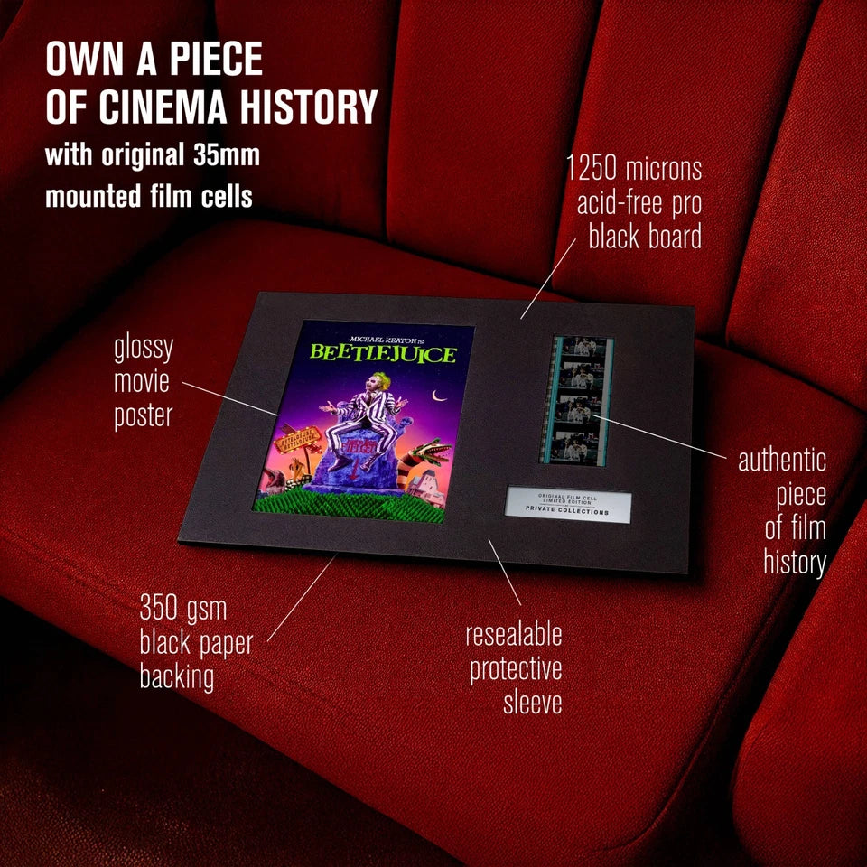 BEETLEJUICE (1988) Certified 35mm Film Cells in an LED Backlit Frame
