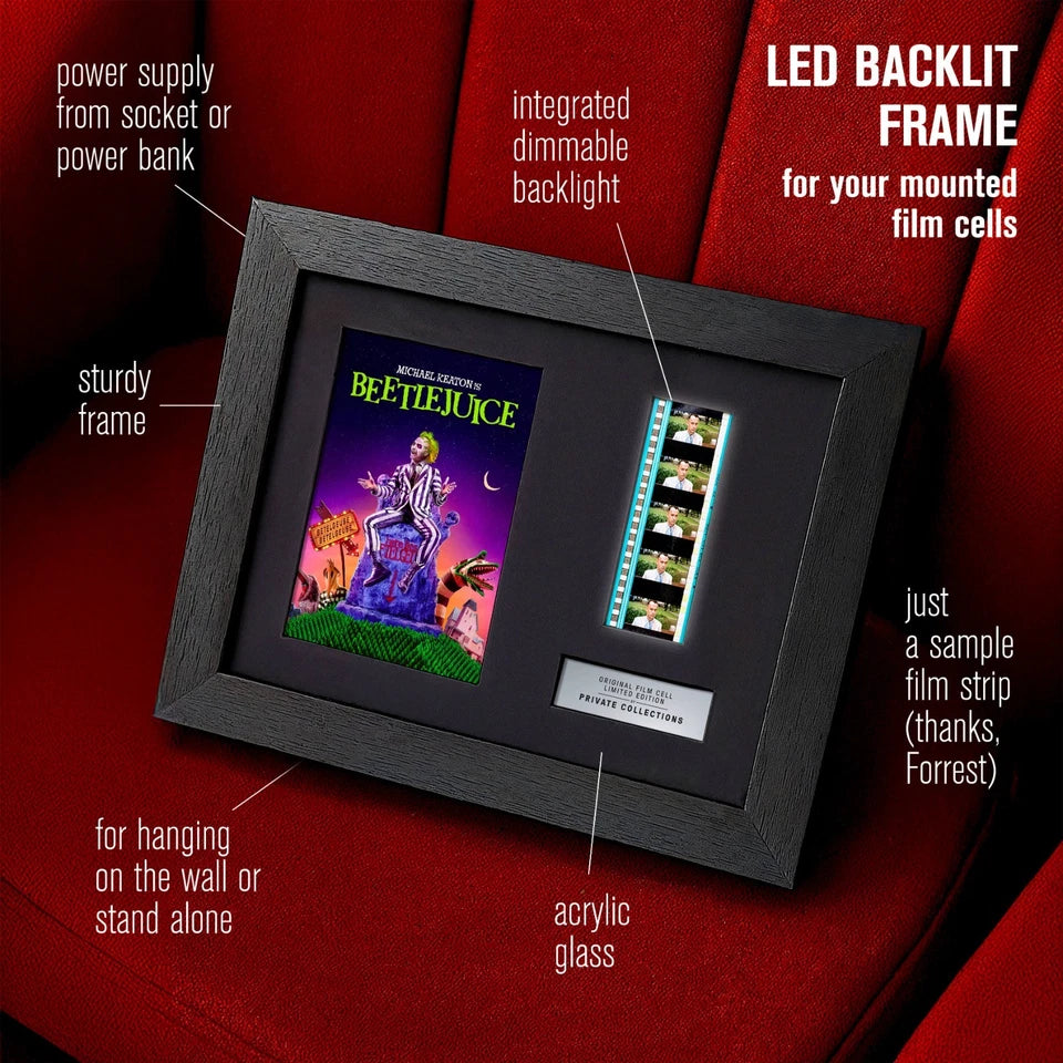 BEETLEJUICE (1988) Certified 35mm Film Cells in an LED Backlit Frame