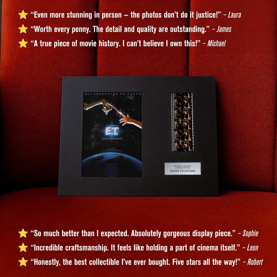 E.T. the Extra-Terrestrial (1982) Certified 35mm Film Cells in an LED Backlit Frame