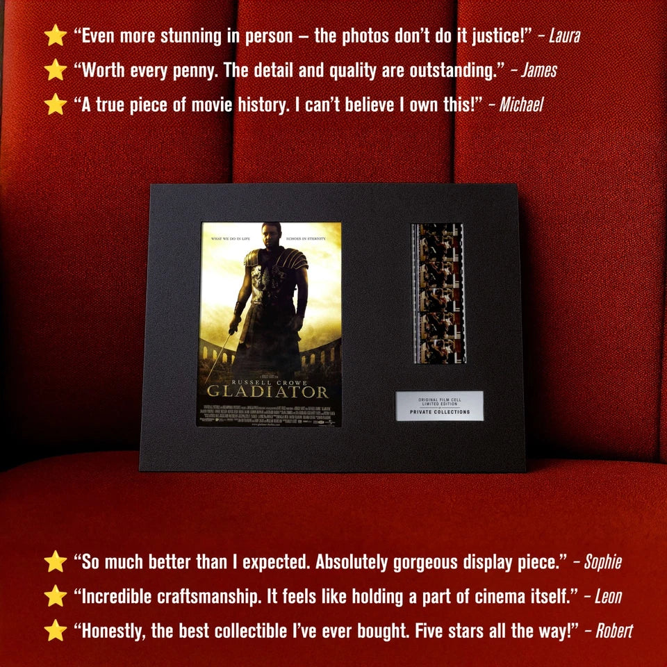 GLADIATOR (2000) Certified 35mm Film Cells in an LED Backlit Frame