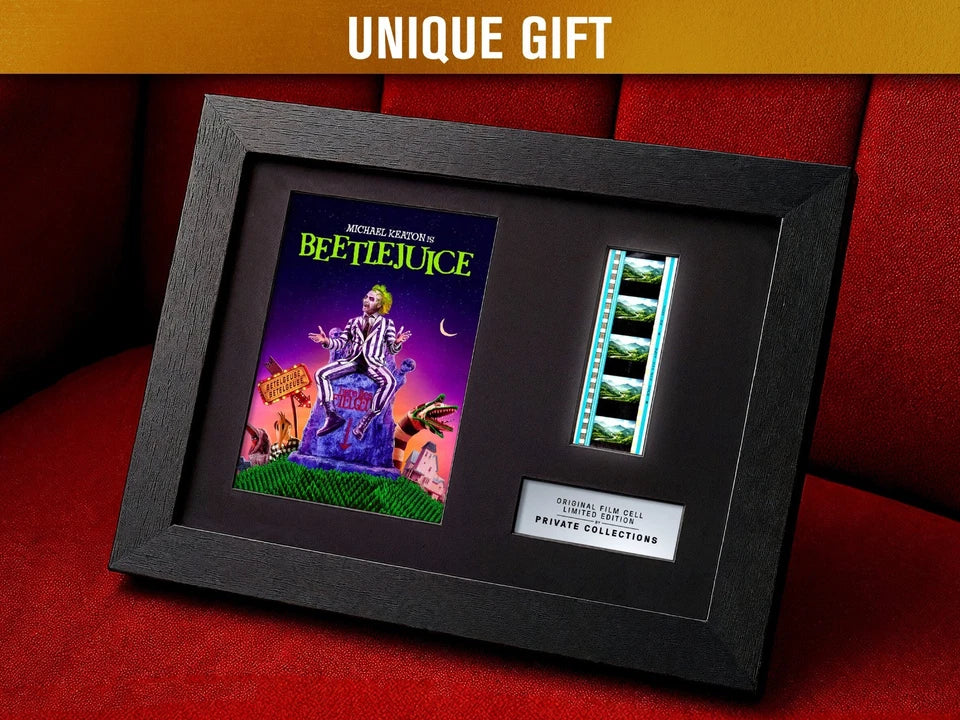 BEETLEJUICE (1988) Certified 35mm Film Cells in an LED Backlit Frame