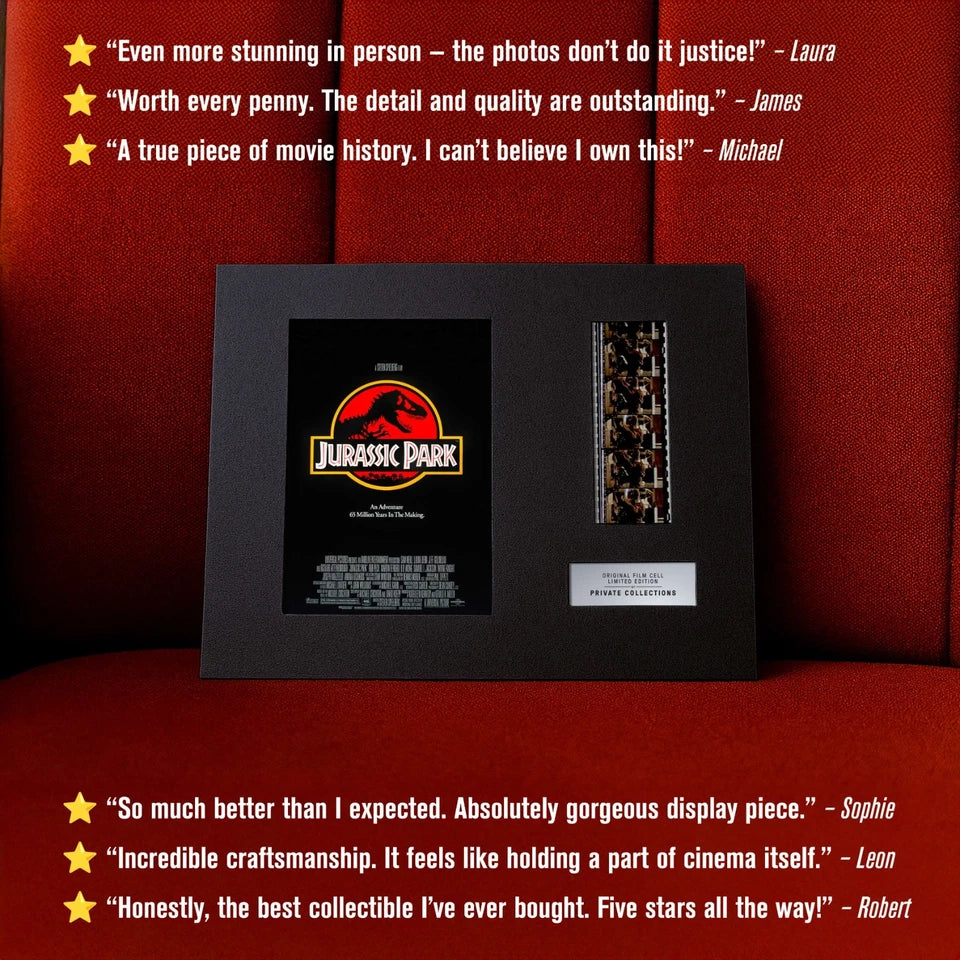 JURASSIC PARK (1993) Certified 35mm Film Cells in an LED Backlit Frame