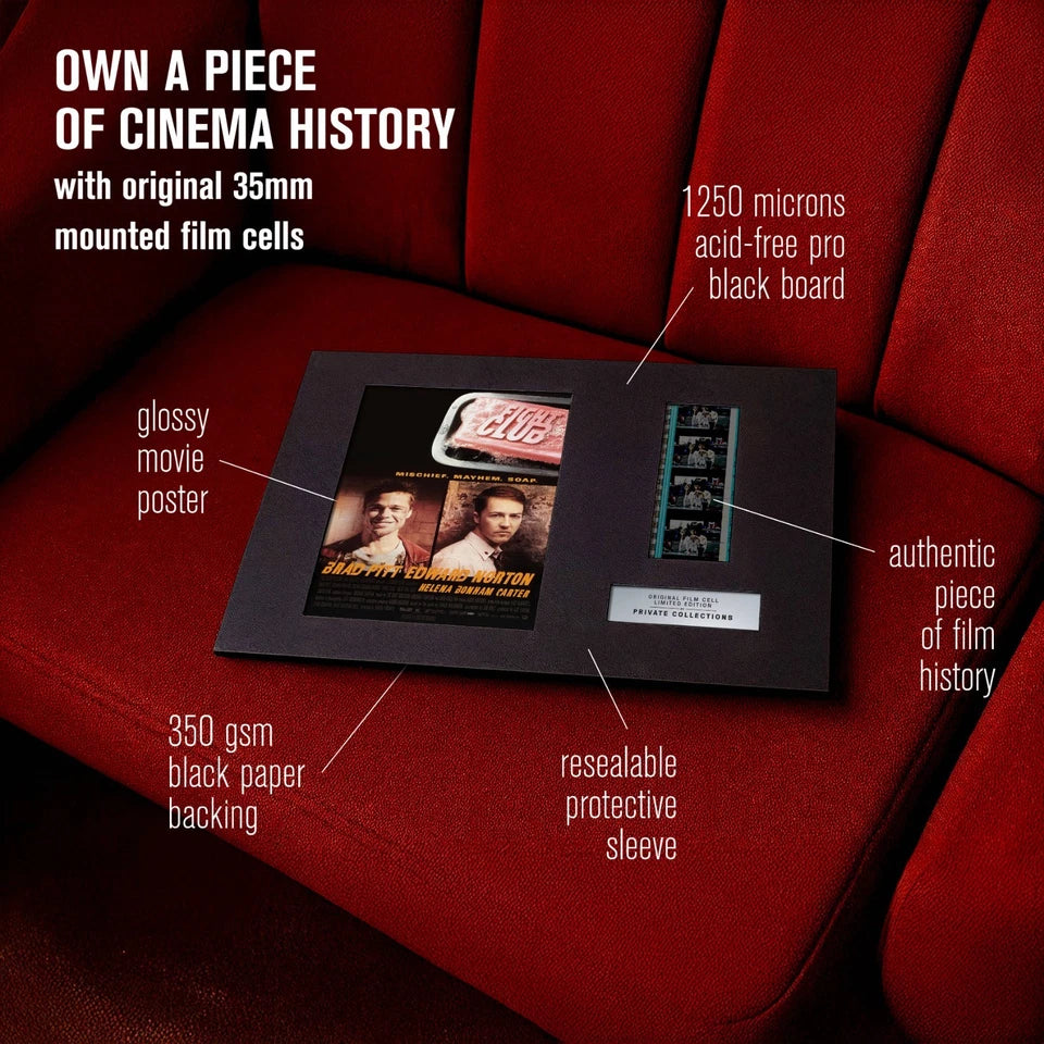 FIGHT CLUB (1999) Certified 35mm Film Cells in an LED Backlit Frame