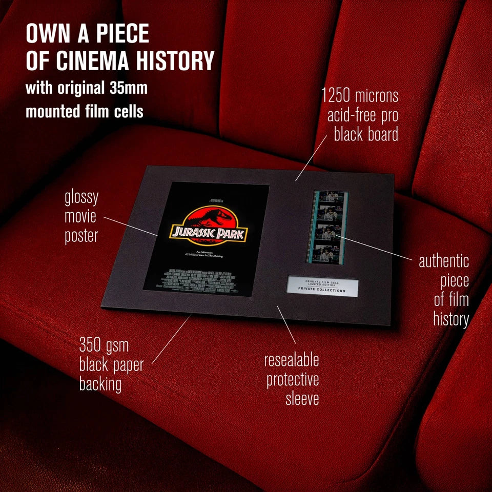 JURASSIC PARK (1993) Certified 35mm Film Cells in an LED Backlit Frame