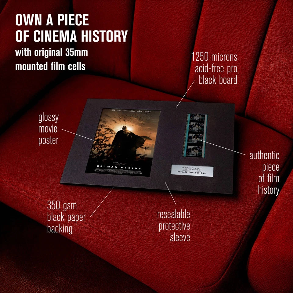 BATMAN BEGINS (2005) Certified 35mm Film Cells in an LED Backlit Frame