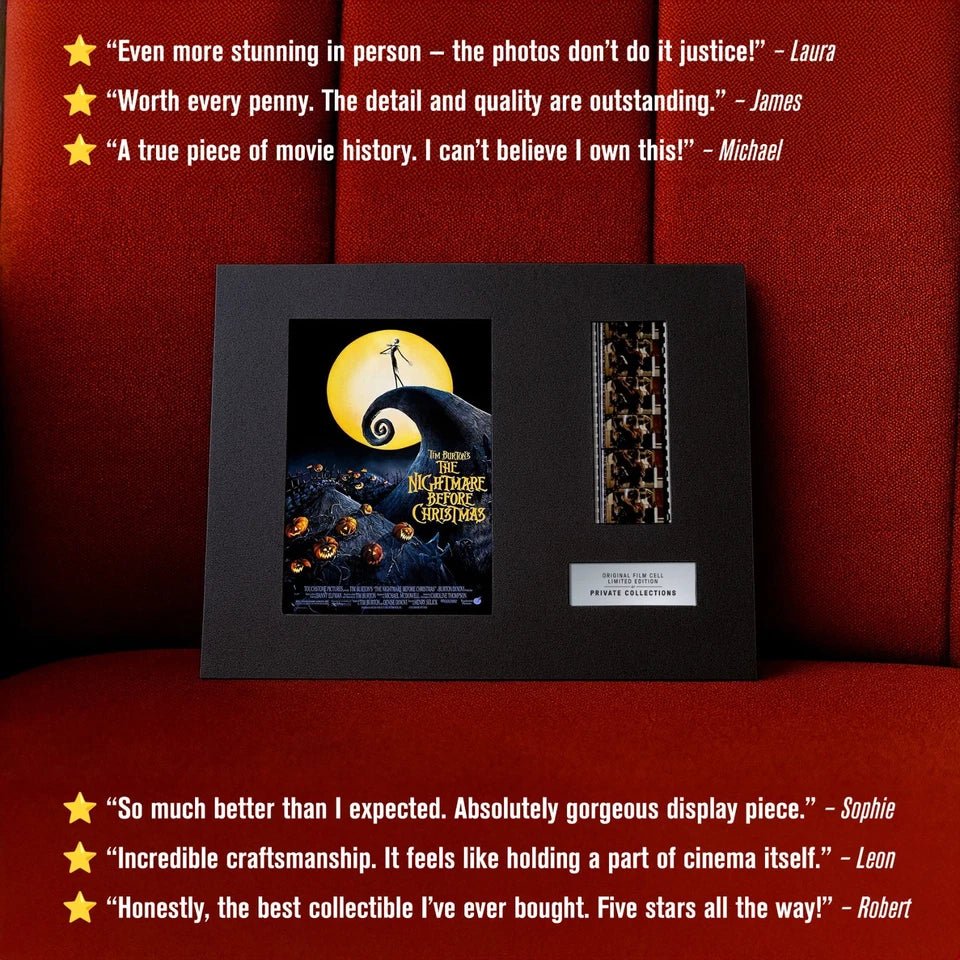 The NIGHTMARE Before CHRISTMAS (1993) Certified 35mm Film Cells in an LED Backlit Frame